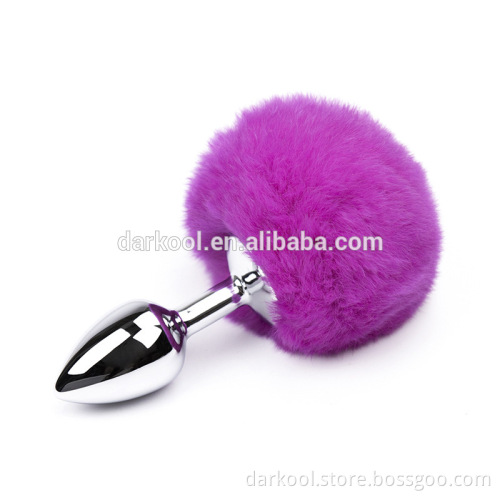 N026/Mini Sexy Tail Anal Plug Sex Toys Metal Rabbit Tail Anal butt Plug